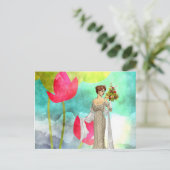 Carte postale Vintage femme Floral (Debout devant)