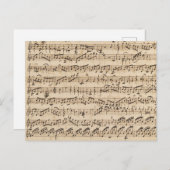 Carte postale Vintage feuille manuscrite (Devant / Derrière)