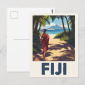 Carte Postale Vintage Fidji Tropical Island Travel (Devant / Derrière)