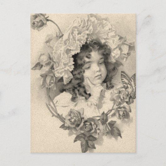 Carte Postale Vintage fille (Devant)