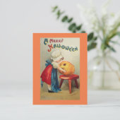 Carte Postale Vintage fille avec Citrouille (Debout devant)