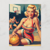Carte Postale Vintage fille de basket-ball (Devant)