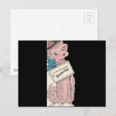 Carte Postale Vintage fille de caniche (Devant / Derrière)