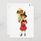 Carte Postale Vintage fille d'Halloween (Devant / Derrière)