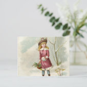 Carte Postale Vintage fille d'hiver (Debout devant)