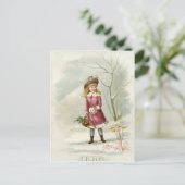 Carte Postale Vintage fille d'hiver (Debout devant)