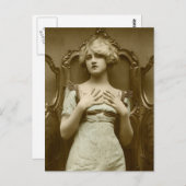 Carte Postale Vintage fille glamour (Devant / Derrière)