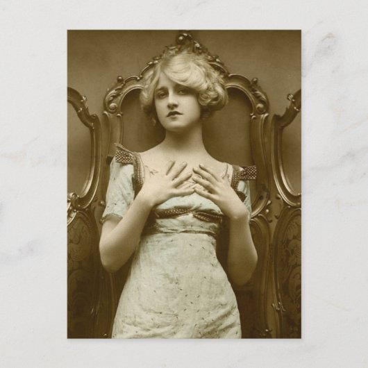 Carte Postale Vintage fille glamour (Devant)