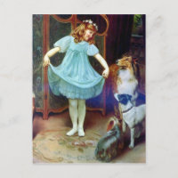 Vintage fille Nouvelle robe Collie chiens de compa
