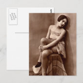 Carte Postale Vintage fille photo osé (Devant / Derrière)