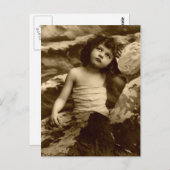 Carte postale vintage Fille Sirène (Devant / Derrière)
