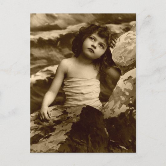 Carte postale vintage Fille Sirène (Devant)