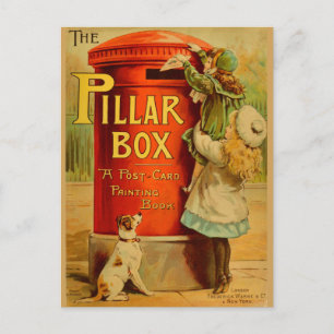 Carte postale vintage Filles Red Pillar Box Mail