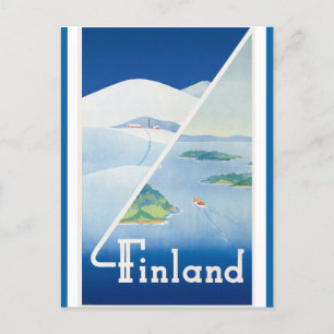 Carte Postale Vintage Finlande Finlande Voyages