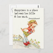 Carte postale Vintage Finlande Proverbe Happiness  (Devant / Derrière)