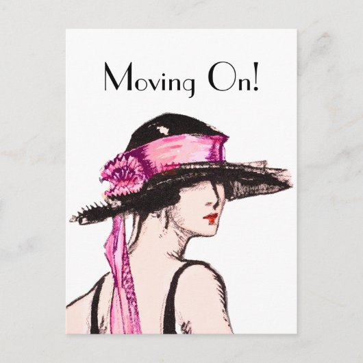 Carte postale vintage Flapper Girl Moving Home des (Devant)