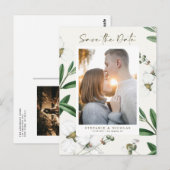 Carte Postale Vintage Fleur blanche Photo botanique Enregistrer (Devant / Derrière)