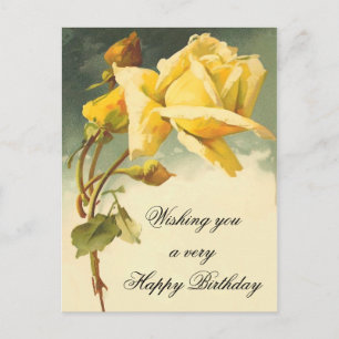 Carte postale vintage Floral Anniversaire