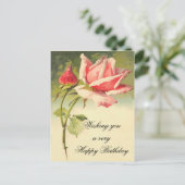 Carte postale vintage Floral Anniversaire (Debout devant)