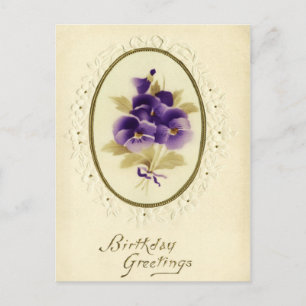 Carte postale vintage Floral Anniversaire