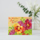 Carte postale vintage Floral Anniversaire (Debout devant)