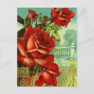 Carte postale vintage Floral Anniversaire