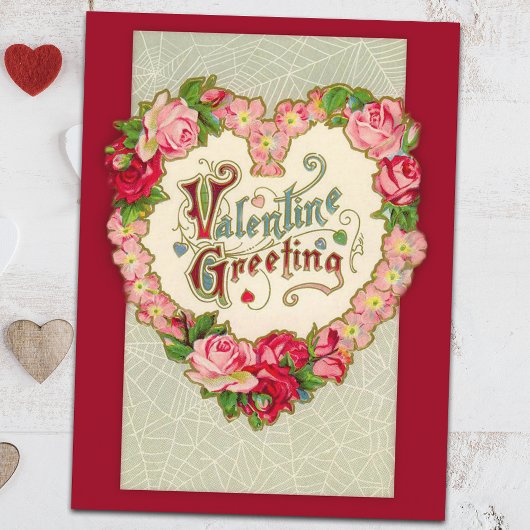 Carte postale vintage Floral Heart Valentine