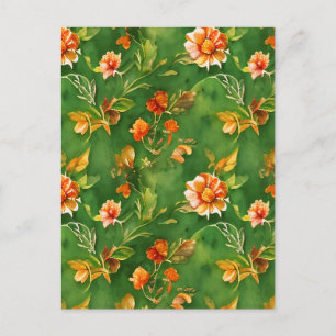 Carte Postale Vintage Floral Jardin Aquarelle Motif sans couture