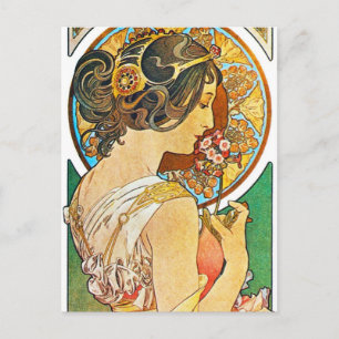 Carte Postale Vintage Floral Mucha