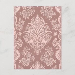 Carte Postale Vintage Floral on Rosy Beige