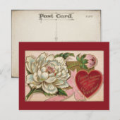 Carte postale vintage Floral Valentine (Devant / Derrière)