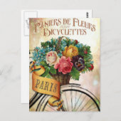 Carte postale vintage Florale (Devant / Derrière)