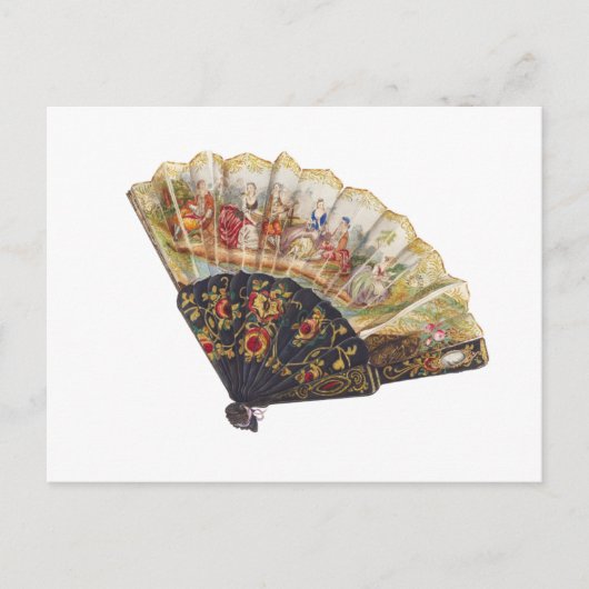 Carte postale Vintage Florale Ventilateur en papie (Devant)