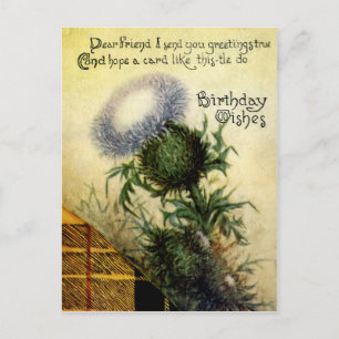 Carte postale vintage florale victorienne d'annive