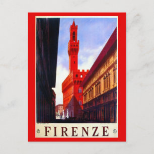 Carte Postale Vintage Florence affiche de voyage italienne
