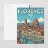 Carte Postale Vintage Florence Italie Voyage (Devant / Derrière)