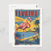 Carte Postale Vintage Florida Paradise (Devant / Derrière)