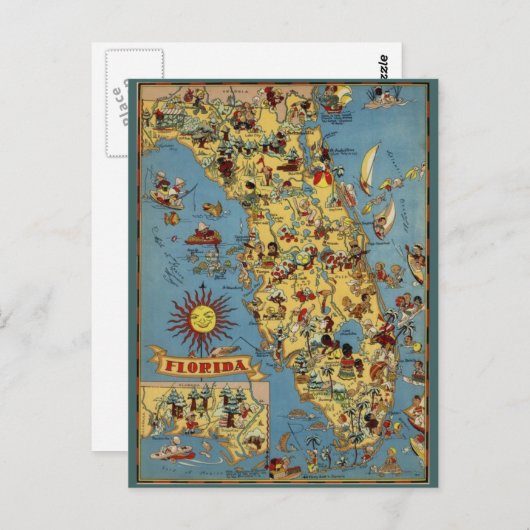 Carte postale vintage Floride (Devant / Derrière)