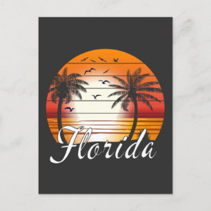 Carte Postale Vintage Floride USA Palm Trees Summer Beach