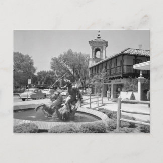 Carte Postale Vintage Fontaine Neptune Noir Blanc Kansas City
