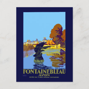 Carte Postale Vintage Fontainebleau Paris France Travel
