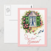 Carte Postale Vintage For Your Birthday Card (Devant / Derrière)