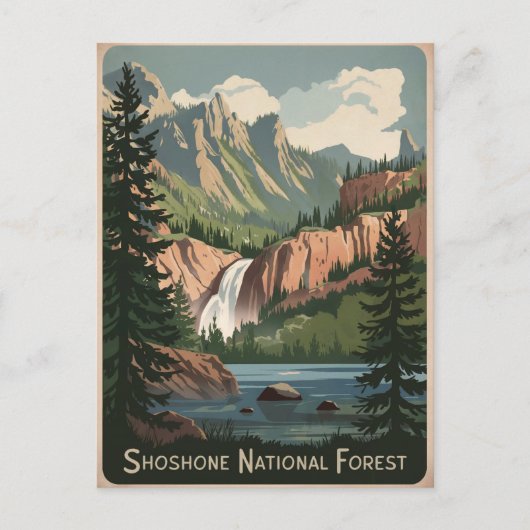 Carte Postale Vintage forestier national de Shoshone (Devant)