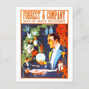Carte Postale Vintage Forrest & Co. Magicien Publicité
