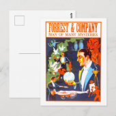 Carte Postale Vintage Forrest & Co. Magicien Publicité (Devant / Derrière)