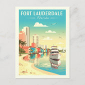 Carte Postale Vintage Fort Lauderdale Floride (Devant)