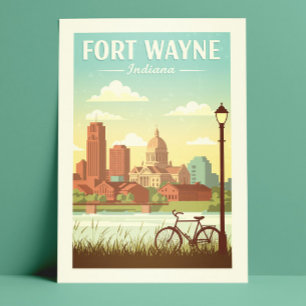 Carte Postale Vintage Fort Wayne Indiana