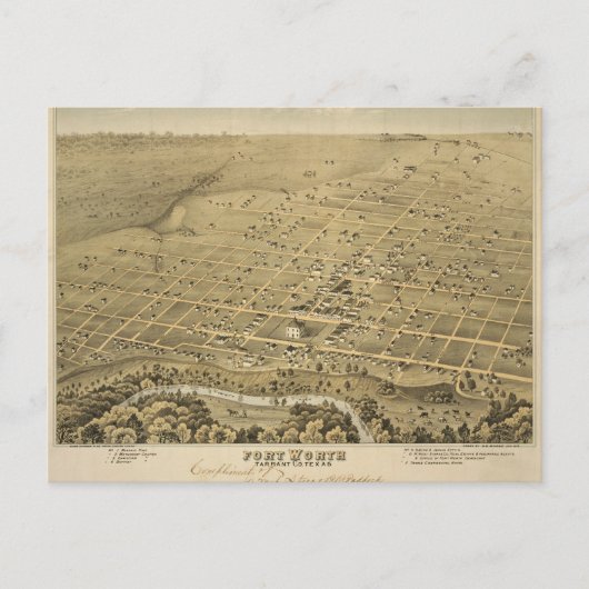 Carte postale vintage Fort Worth (Devant)