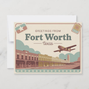Carte postale vintage Fort Worth Salutation