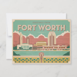 Carte postale vintage Fort Worth Salutation